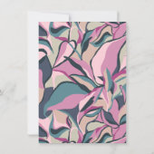 レトロGroovyカラフル抽象芸術ユニーク結婚の 招待状 (裏面)