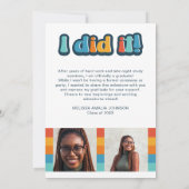 レトロgroovyカラー3 photo卒業発表 招待状 (裏面)