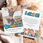 レトロgroovyカラー3 photo卒業発表 招待状