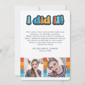 レトロgroovyカラー3 photo卒業発表 招待状 (裏面)