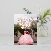 レトロGroovyキンセアニラサンキューハガキ 箔シーズンポストカード (立ち正面)