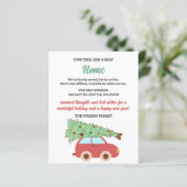 レトロGroovyクリスマスツリーカー引っ越しましたカード (スタンド正面)