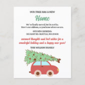 レトロGroovyクリスマスツリーカー引っ越しましたカード (正面)