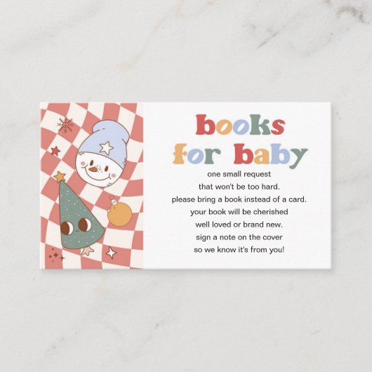 レトロGroovyクリスマスブックリクエスト エンクロージャーカード (正面)