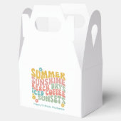 レトロGroovyサマーピンクモノグラム名荷物タグ フェイバーボックス (オープン)