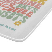 レトロGroovyサマーピンクモノグラム名 カッティングボード (角)