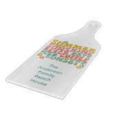 レトロGroovyサマーピンクモノグラム名 カッティングボード (角)