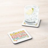 レトロGroovyサマーピンクモノグラム名 コースター (右側)