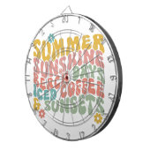 レトロGroovyサマーピンクモノグラム名 ダーツボード (正面右)