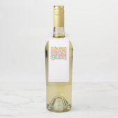 レトロGroovyサマーピンクモノグラム名 ボトルネックタグ (ボトル)