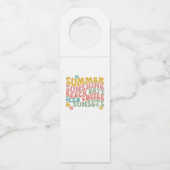 レトロGroovyサマーピンクモノグラム名 ボトルネックタグ (正面)