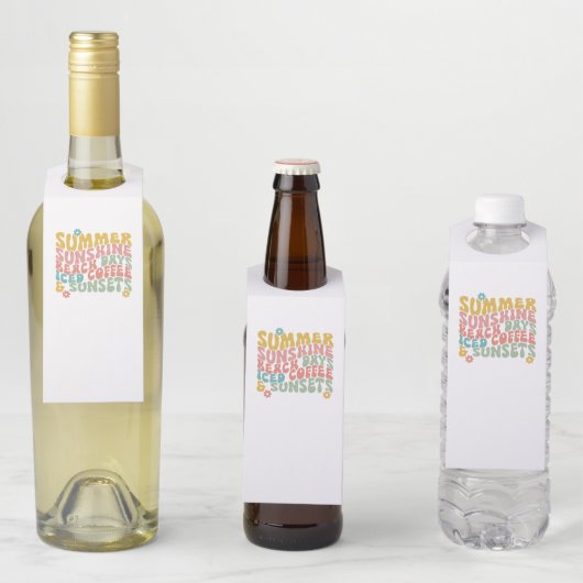 レトロGroovyサマーピンクモノグラム名 ボトルネックタグ (インサイチュ)