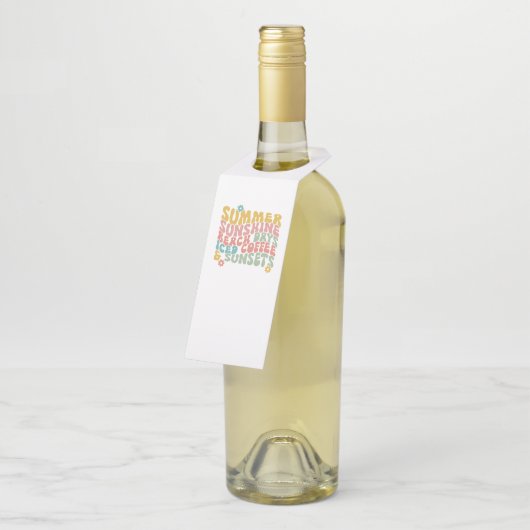 レトロGroovyサマーピンクモノグラム名 ボトルネックタグ (アングル)