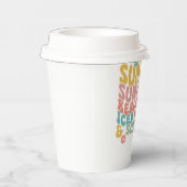 レトロGroovyサマーピンクモノグラム名 紙コップ (右)