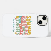 レトロGroovyサマーピンクモノグラム名 Case-Mate iPhoneケース (裏面 (横))