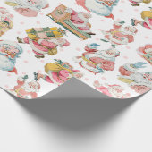 レトロGroovyサンタクロースをテーマにしたクリスマス ラッピングペーパー (角)