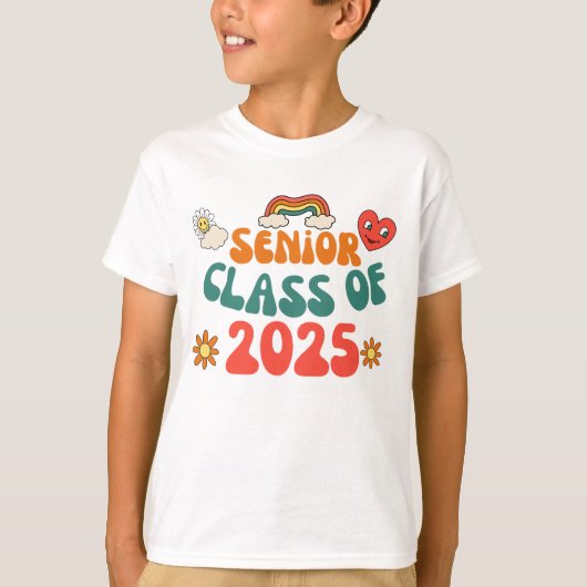 レトロGroovyシニア25クラス2025卒業 Tシャツ (正面)