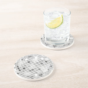 レトロGROOVYディスコボールブライダルシャワー砂岩 コースター