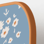 レトロGroovyデイジーパターンダスティブルーフローラ70s ピックルボールラケット (左詳細)