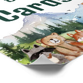 レトロGroovyデイジーフラワーギフト&カード誕生日 ポスター (角)