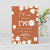 レトロGroovyデイジーフローラ2nd誕生日パーティー 招待状 (スタンド正面)