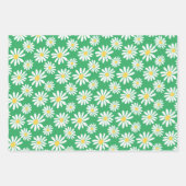 レトロGroovyデイジー春デイジーパターンカラフル ラッピングペーパーシート (正面3)