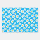 レトロGroovyデイジー春デイジーパターンカラフル ラッピングペーパーシート (正面2)