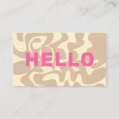 レトロGroovyニュートラルベージュクリームピンクハロー 名刺 (正面)