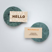 レトロGroovyニュートラルベージュブラウンハロー 名刺