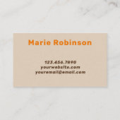 レトロGroovyニュートラルベージュブラウンハロー 名刺 (裏面)