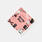 レトロGroovyハロウィンスプキー1歳の誕生日 スタンダードカクテルナプキン (角)