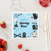 レトロGroovyハロウィンスプキー1歳の誕生日 スタンダードカクテルナプキン (インサイチュ)