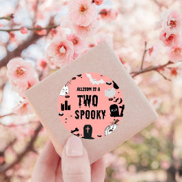 レトロGroovyハロウィンスプキー1歳の誕生日 ラウンドシール