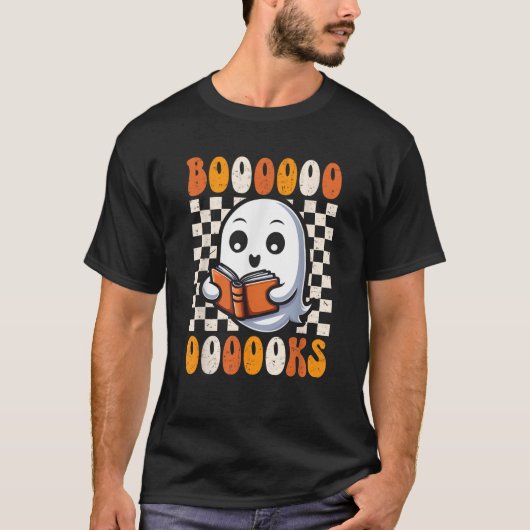 レトロGroovyハロウィーンブークス読幽霊More Boo Tシャツ (正面)