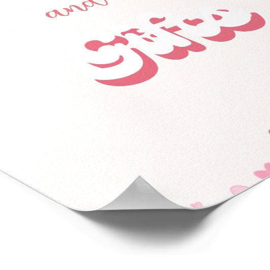 レトロgroovyハートバレンタインカード&ギフトサイン ポスター (角)