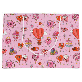 レトロGroovyバレンタインマンガ ラージペーパーバッグ