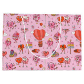 レトロGroovyバレンタインマンガ ラージペーパーバッグ (裏面)