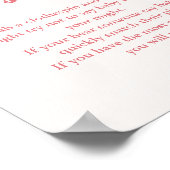 レトロGroovyバレンタイン'言わない'ベビー'パーティー記号 ポスター (角)