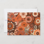 レトロGroovyバーンオレンジ結婚フローラ 出欠カード (裏面)