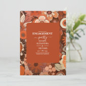 レトロGroovyバーンオレンジ結婚フローラ 招待状 (スタンド正面)