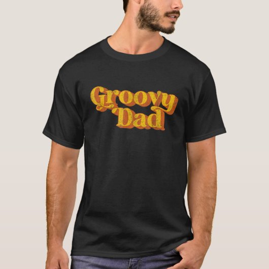 レトロGroovyパパおもしろいヴィンテージ70sパーティーマッチング Tシャツ (正面)