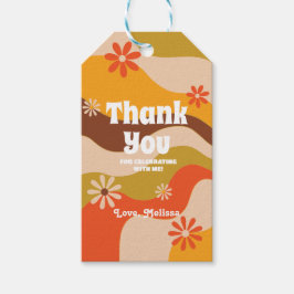 レトロGroovyヒッパイフラワースウィート16ありがとう ギフトタグ