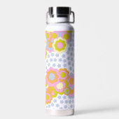 レトロGroovyヒッピー花と星 ウォーターボトル (背面)