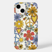 レトロGroovyヒッピー花ハート Case-Mate iPhoneケース (裏面)