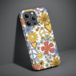 レトロGroovyヒッピー花ハート Case-Mate iPhone 14ケース<br><div class="desc">レトロGroovy Hippie花ハートiPhone頭が切れる Caseは、花の溝深いレトロなパターン、ロマンチックな愛のハートと平和のサインを特徴とする。クリスマス、誕生日、母の日、友達などへの贈り物として最高の完璧である。設計： © Evco Studio www.zazzle.com/store/evcostudio</div>