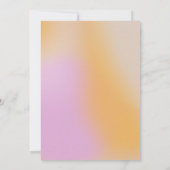 レトロGroovyピンクとオレンユニークジ結婚ズ 招待状 (裏面)