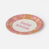 レトロGroovyピンクヒッピーベビーイン開花 | Boho ペーパープレート (アングル)