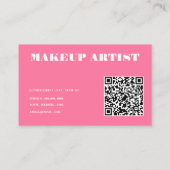 レトロGroovyピンク&グリーン抽象芸術メイクアップアーティスト 名刺 (裏面)