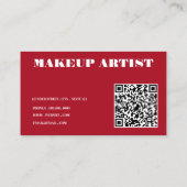 レトロGroovyピンク&レッド抽象芸術メイクアップアーティスト 名刺 (裏面)