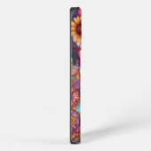 レトロGroovyピースサインとヒッピー絞り染め iPhoneケース (右側面)